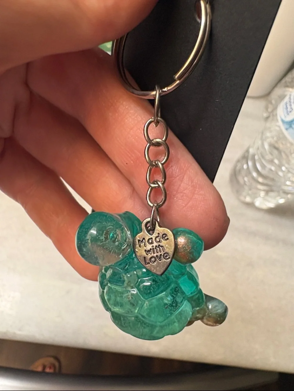 Teal Turtle Keychain Phone Charm - Unbranded